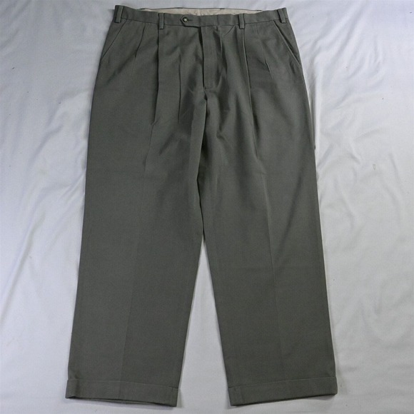 Enro 40 X 30 Green Platinum Cotton Pleated Dress Mens Pants